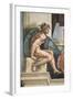 Sistine Chapel Ceiling, Female Nude-Michelangelo Buonarroti-Framed Art Print