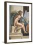 Sistine Chapel Ceiling, Female Nude-Michelangelo Buonarroti-Framed Art Print