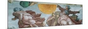 Sistine Chapel Ceiling, God Creating Sun and Moon-Michelangelo Buonarroti-Mounted Premium Giclee Print