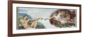 Sistine Chapel Ceiling, God to uches Adam with His Finger-Michelangelo Buonarroti-Framed Art Print