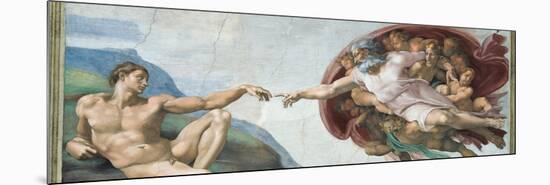 Sistine Chapel Ceiling, God to uches Adam with His Finger-Michelangelo Buonarroti-Mounted Art Print