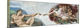 Sistine Chapel Ceiling, God to uches Adam with His Finger-Michelangelo Buonarroti-Mounted Premium Giclee Print
