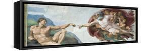 Sistine Chapel Ceiling, God to uches Adam with His Finger-Michelangelo Buonarroti-Framed Stretched Canvas