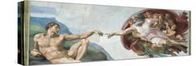 Sistine Chapel Ceiling, God to uches Adam with His Finger-Michelangelo Buonarroti-Stretched Canvas