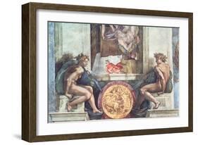 Sistine Chapel Ceiling: Ignudi-Michelangelo Buonarroti-Framed Giclee Print