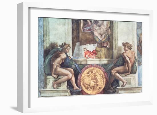 Sistine Chapel Ceiling: Ignudi-Michelangelo Buonarroti-Framed Giclee Print