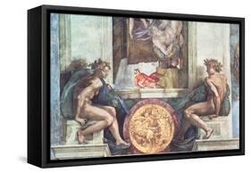 Sistine Chapel Ceiling: Ignudi-Michelangelo Buonarroti-Framed Stretched Canvas