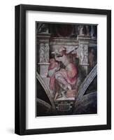 Sistine Chapel Ceiling: Libyan Sibyl, C.1508-10 (Fresco)-Michelangelo Buonarroti-Framed Premium Giclee Print