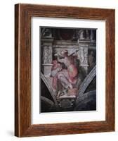 Sistine Chapel Ceiling: Libyan Sibyl, C.1508-10 (Fresco)-Michelangelo Buonarroti-Framed Giclee Print