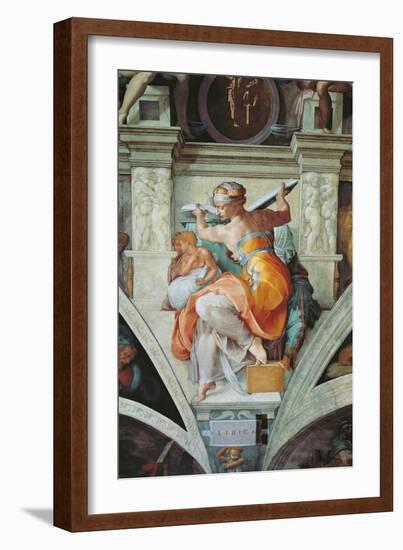 Sistine Chapel Ceiling, Libyan Sybil-Michelangelo Buonarroti-Framed Art Print