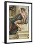 Sistine Chapel Ceiling, Male Nude-Michelangelo Buonarroti-Framed Art Print