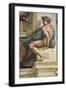 Sistine Chapel Ceiling, Male Nude-Michelangelo Buonarroti-Framed Art Print