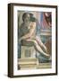 Sistine Chapel Ceiling, Male Nude-Michelangelo Buonarroti-Framed Art Print