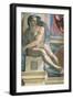 Sistine Chapel Ceiling, Male Nude-Michelangelo Buonarroti-Framed Art Print