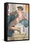 Sistine Chapel Ceiling, Male Nude-Michelangelo Buonarroti-Framed Stretched Canvas
