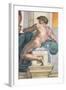 Sistine Chapel Ceiling, Male Nude-Michelangelo Buonarroti-Framed Art Print