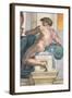 Sistine Chapel Ceiling, Male Nude-Michelangelo Buonarroti-Framed Art Print