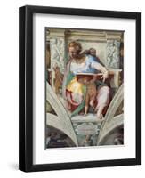 Sistine Chapel Ceiling, Prophet Daniel-Michelangelo Buonarroti-Framed Art Print