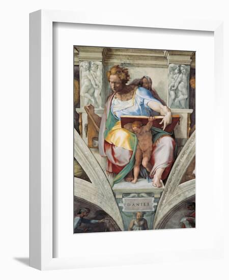 Sistine Chapel Ceiling, Prophet Daniel-Michelangelo Buonarroti-Framed Art Print