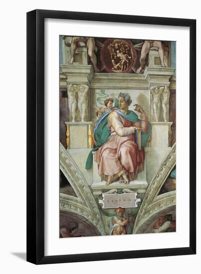 Sistine Chapel Ceiling, Prophet Isaiah-Michelangelo Buonarroti-Framed Art Print