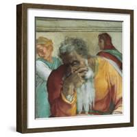 Sistine Chapel Ceiling, Prophet Jeremiah-Michelangelo Buonarroti-Framed Art Print