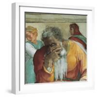 Sistine Chapel Ceiling, Prophet Jeremiah-Michelangelo Buonarroti-Framed Art Print