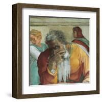 Sistine Chapel Ceiling, Prophet Jeremiah-Michelangelo Buonarroti-Framed Art Print