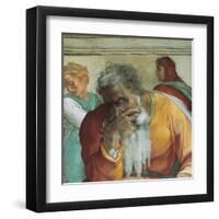 Sistine Chapel Ceiling, Prophet Jeremiah-Michelangelo Buonarroti-Framed Art Print