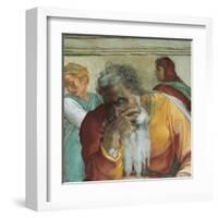 Sistine Chapel Ceiling, Prophet Jeremiah-Michelangelo Buonarroti-Framed Art Print