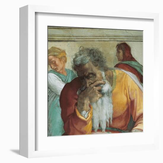 Sistine Chapel Ceiling, Prophet Jeremiah-Michelangelo Buonarroti-Framed Art Print