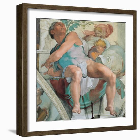 Sistine Chapel Ceiling, Prophet Jonah-Michelangelo Buonarroti-Framed Art Print