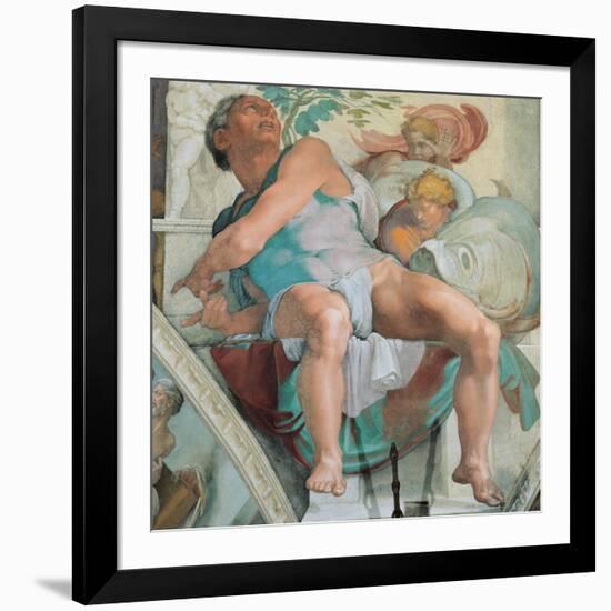 Sistine Chapel Ceiling, Prophet Jonah-Michelangelo Buonarroti-Framed Art Print