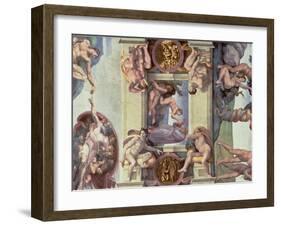 Sistine Chapel Ceiling : the Creation of Eve, 1510-Michelangelo Buonarroti-Framed Giclee Print