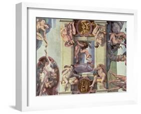 Sistine Chapel Ceiling : the Creation of Eve, 1510-Michelangelo Buonarroti-Framed Giclee Print