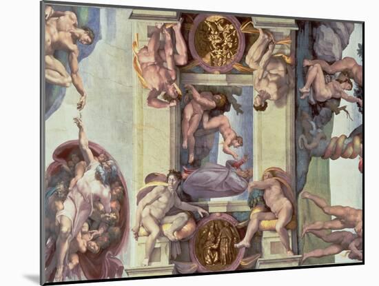 Sistine Chapel Ceiling : the Creation of Eve, 1510-Michelangelo Buonarroti-Mounted Giclee Print