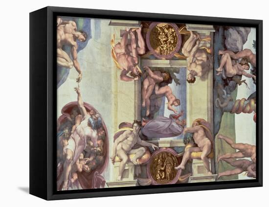 Sistine Chapel Ceiling : the Creation of Eve, 1510-Michelangelo Buonarroti-Framed Stretched Canvas