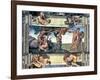 Sistine Chapel Ceiling: the Fall of Man and the Expulsion from the Garden of Eden-Michelangelo Buonarroti-Framed Giclee Print