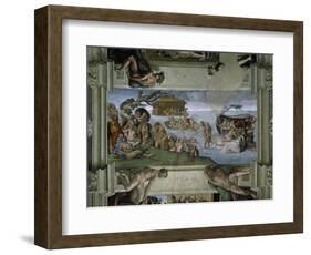 Sistine Chapel Ceiling: the Flood, 1508-12-Michelangelo Buonarroti-Framed Giclee Print