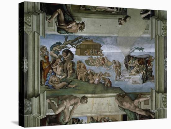 Sistine Chapel Ceiling: the Flood, 1508-12-Michelangelo Buonarroti-Stretched Canvas