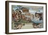 Sistine Chapel Ceiling, the Flood and Noah's Ark-Michelangelo Buonarroti-Framed Art Print