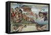 Sistine Chapel Ceiling, the Flood and Noah's Ark-Michelangelo Buonarroti-Framed Stretched Canvas