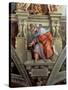 Sistine Chapel Ceiling: the Prophet Ezekiel, 1510-Michelangelo Buonarroti-Stretched Canvas