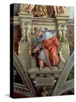 Sistine Chapel Ceiling: the Prophet Ezekiel, 1510-Michelangelo Buonarroti-Stretched Canvas