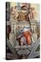 Sistine Chapel Ceiling: the Prophet Ezekiel, 1510-Michelangelo Buonarroti-Stretched Canvas