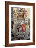 Sistine Chapel Ceiling: the Prophet Ezekiel, 1510-Michelangelo Buonarroti-Framed Giclee Print