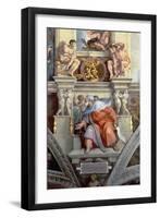 Sistine Chapel Ceiling: the Prophet Ezekiel, 1510-Michelangelo Buonarroti-Framed Giclee Print