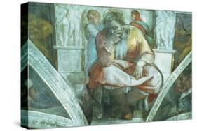 Sistine Chapel Ceiling: the Prophet Jeremiah (Pre Resoration)-Michelangelo Buonarroti-Stretched Canvas