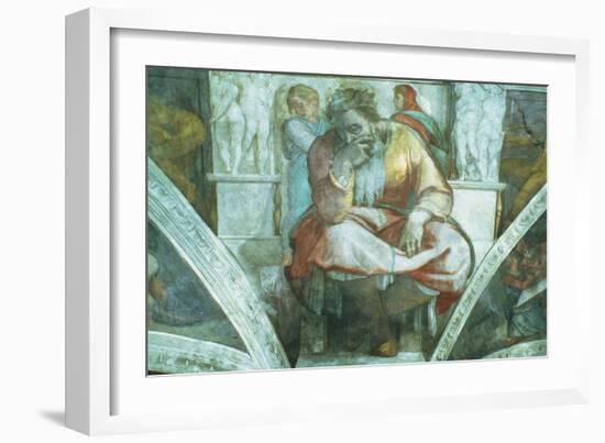 Sistine Chapel Ceiling: the Prophet Jeremiah (Pre Resoration)-Michelangelo Buonarroti-Framed Giclee Print