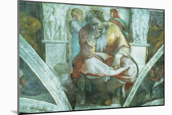 Sistine Chapel Ceiling: the Prophet Jeremiah (Pre Resoration)-Michelangelo Buonarroti-Mounted Giclee Print