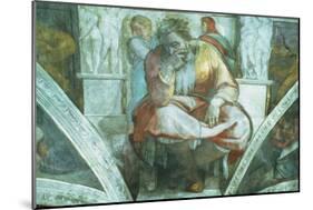 Sistine Chapel Ceiling: the Prophet Jeremiah (Pre Resoration)-Michelangelo Buonarroti-Mounted Giclee Print